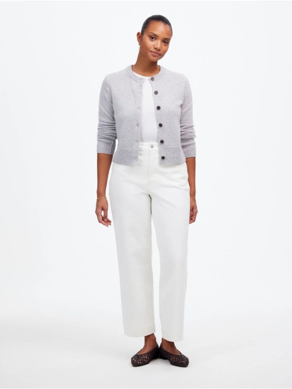 NWT Madewell The Curvy Perfect Vintage Wide-Leg Crop Jean in White - Size: 29